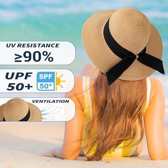 Beach Hat for Women, Wide Brim Sun Straw Hat for Women, Sun Hat main image 6